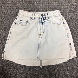 One Teaspoon Skirt Womens Size 22 Acid Light Wash High Waist Mini Summer Beach